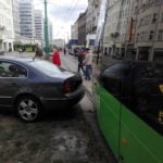 Wypadek przy Zamku - tramwaj zderzył się z samochodem