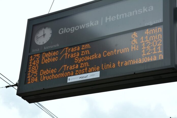komunikacja miejska tablica fot. UMP ZTM