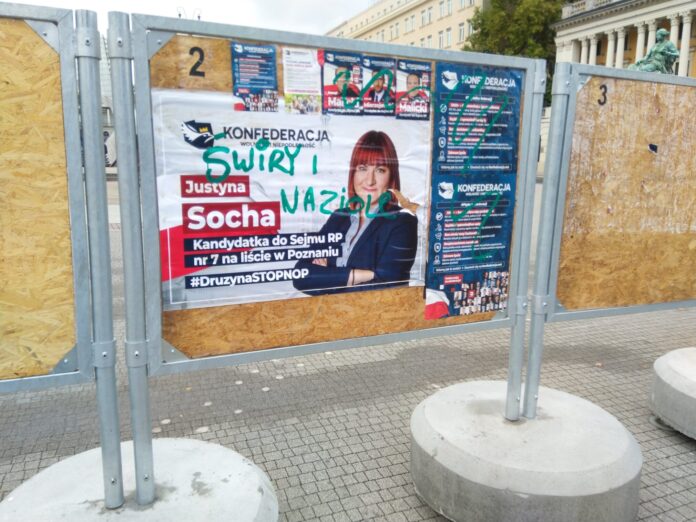 Konfederacja zniszczony plakat wyborczy