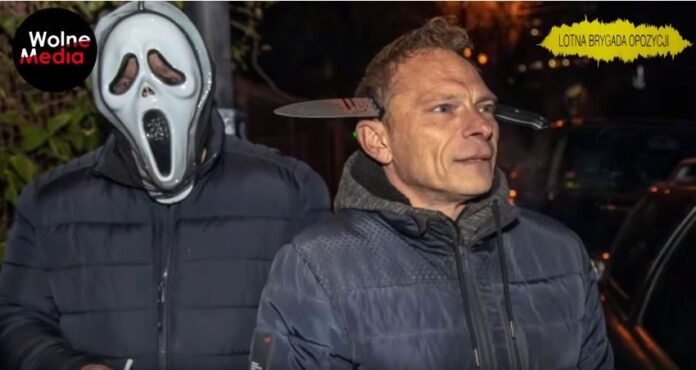 akcja pod domem Jarosława Kaczyńskiego fot. youtube Wolne Media