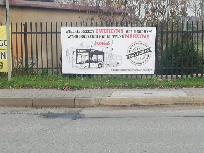zapowiedź protestu fot. FB NSZZ Solidarność w Solaris Bus Coach S.A.