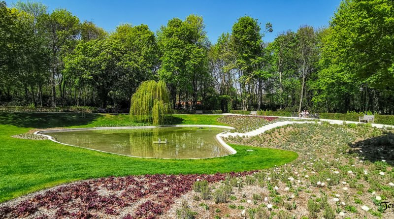 Park Cytadela fontanna w ogrodzie kwiatowym Mewy fot. Sławek Wąchała