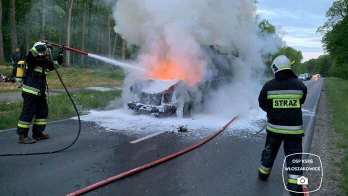 zderzenie z jeleniem fot. OSP Włoszakowice