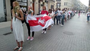 demonstracja w sprawie Białorusi na Półwiejskiej