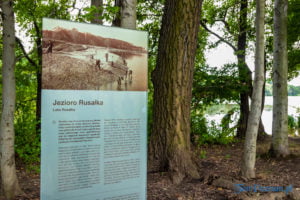 Jezioro Rusałka odsłonięcie tablicy Systemu Informacji Miejskiej SIM dotyczącej historii powstania jeziora fot. Sławek Wąchała