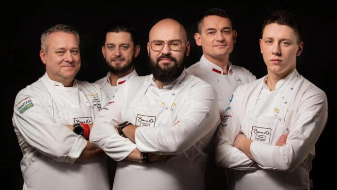 Jakub Kasprzak (w środku) fot. Bocuse d'Or Poland