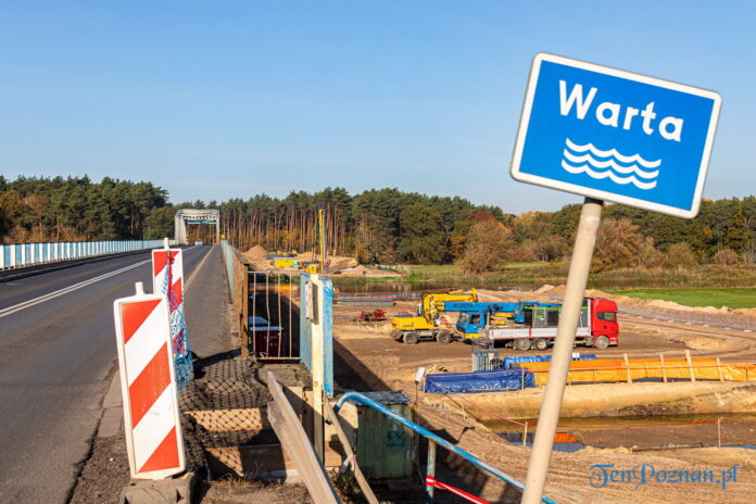 Budowa mostu w Rogalinku nad Wartą fot. Sławek Wąchała