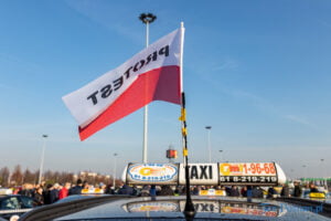 Protest TAXI Poznań fot. Sławek Wąchała