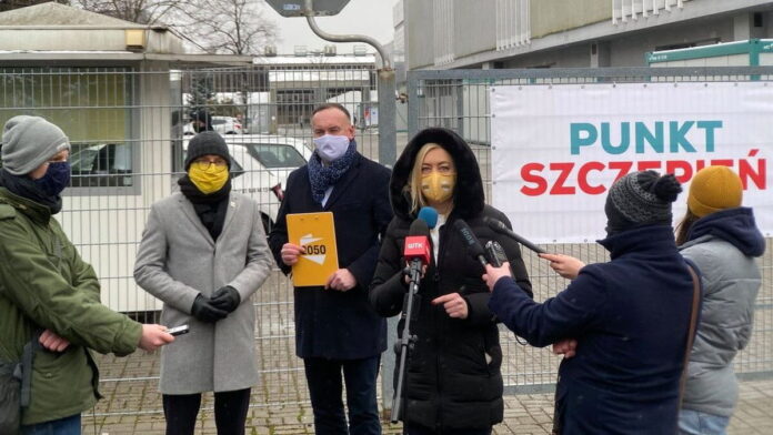 Patrick Goldner, Hanna Gill- Piątek, Michał Kobosko i Piotr Lasik fot. Polska2050