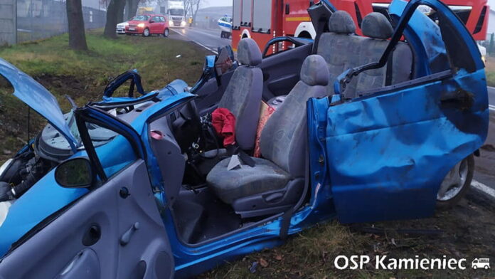 wypadek fot. OSP KSRG Kamieniec.
