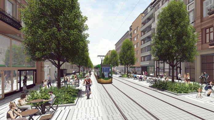 tramwaj w Ratajczaka fot. UMP
