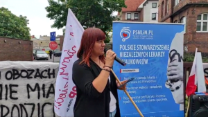 Justyna Socha, protest na Polnej fot. prt scr