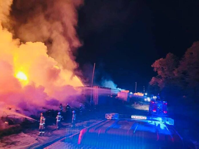 pożar Muchy, fot. OSP Trzcinica Wielkopolska