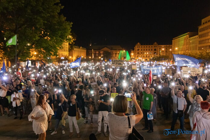 Protest Wolne Media Poznań 12.08.2021 fot. Sławek Wąchała