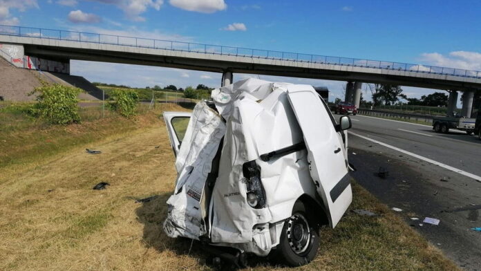 wypadek na A2 fot. KPP Września