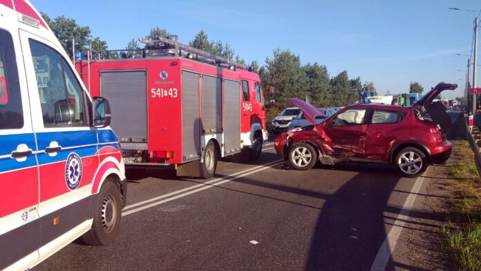 zderzenie na DK11 fot. PSP Ostrzeszów