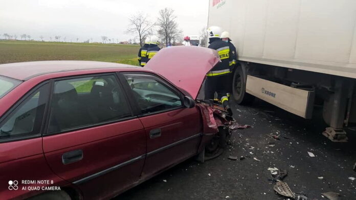 wypadek fot. KP PSP Rawicz