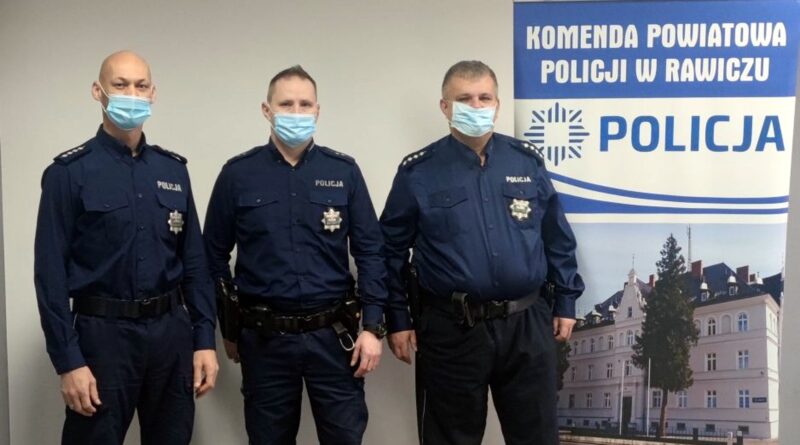 Karol Wieczorek, Artur Suchodolski, Krzysztof Sierpowski fot. policja Rawicz