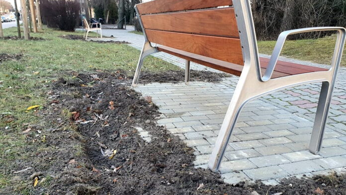 zniszczone klomby fot. Naramowiccy Ogrodnicy