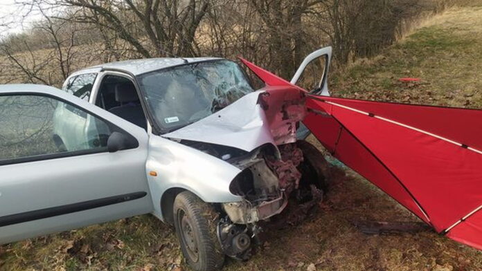 wypadek, Zaborowice fot. KP PSP Rawicz