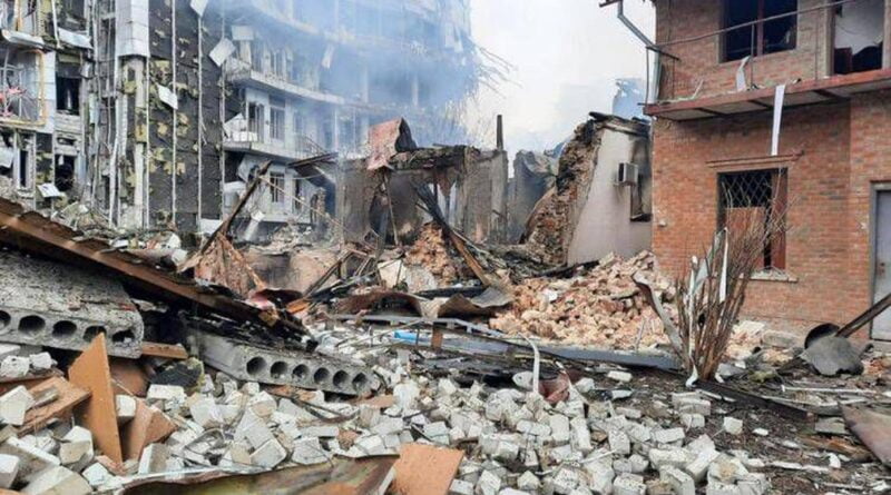 zbombardowane miasto fot. MON Ukrainy