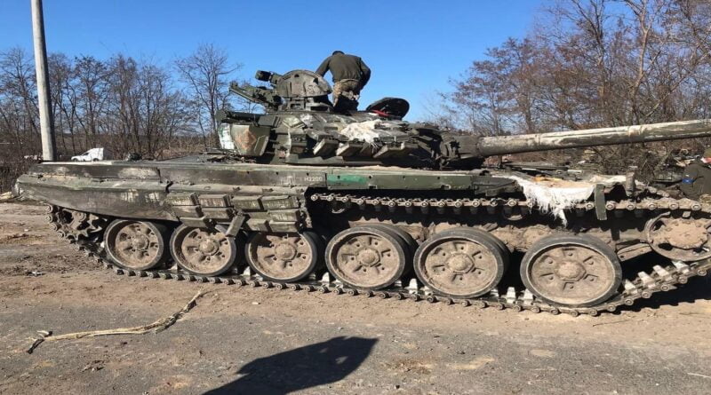 zdobyczny czołg fot. sztab generalny Sił Zbrojnych Ukrainy