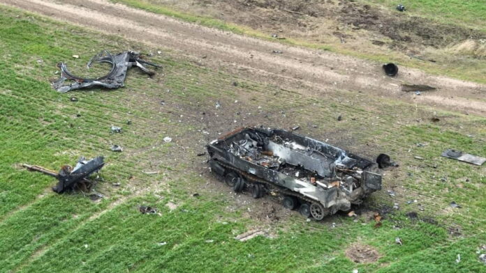 zniszczone pojazdy wroga w obwodzie chersońskim fot. Siły Zbrojne Ukrainy
