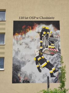 strażacki mural w Chodzieży fot. OSP Chodzież