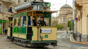 Zabytkowy tramwaj - wagon silnikowy Typu I z wagonem doczepnym Carl Weyer fot. Sławek Wąchała