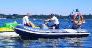 policja, jezioro Dominickie fot. policja Leszno