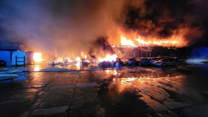 pożar, warsztatu fot. KP PSP Międzychód