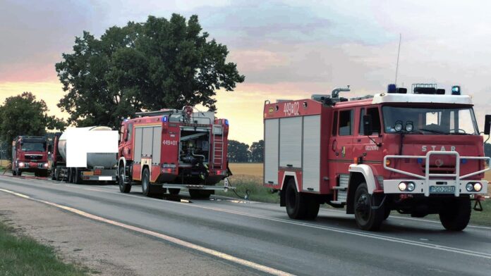 pożar opony cysterny fot. OSP Granowo