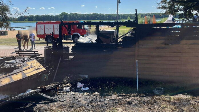 pożar, Przybrodzin fot. OSP Powidz