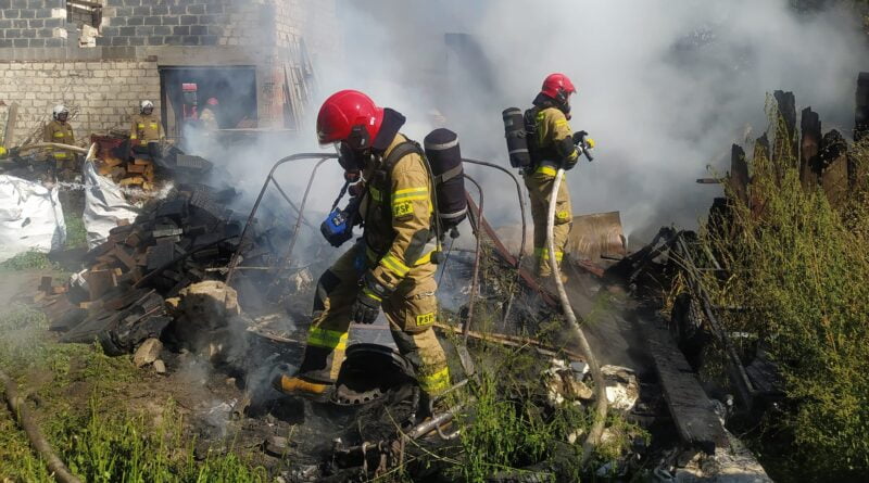 pożar w Sierakowie fot. KP PSP Rawicz