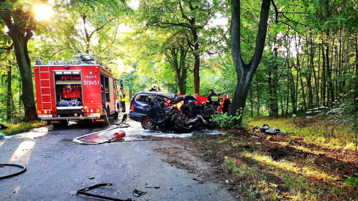 wypadek, Zbąszyń fot. OSP Zbąszyń