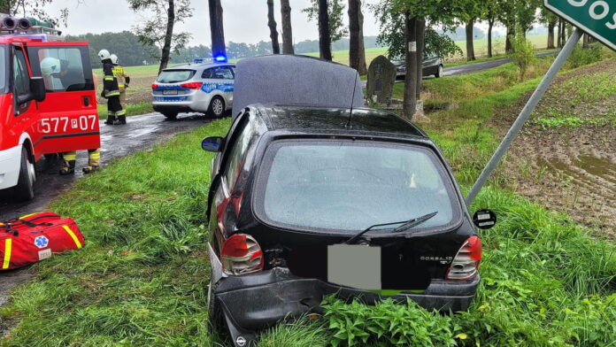 kolizja, Gościejewo fot. OSP KSRG Bojanowo