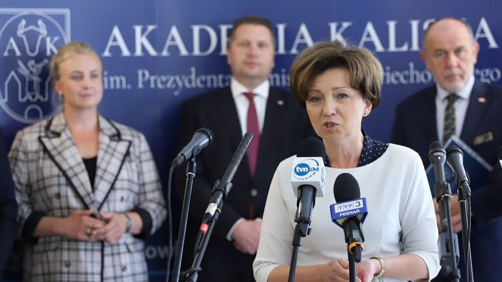minister Marlena Maląg, konferencja prasowa fot. UM Kalisz