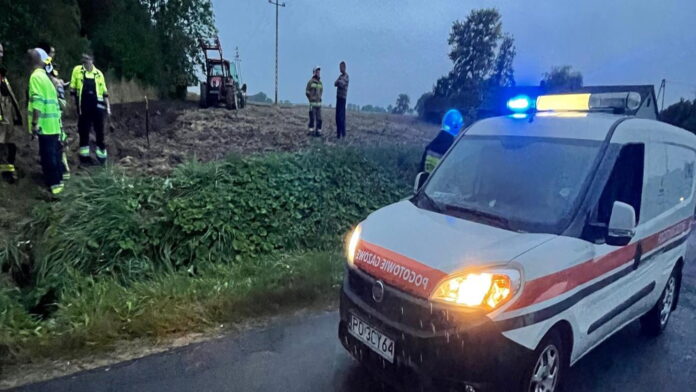 uszkodzony gazociąg fot. KP PSP Gniezno