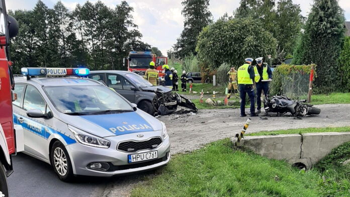 wypadek Stobno fot. OSP Godziesze Wielkie
