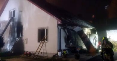 pożar domu jednorodzinnego fot. OSP KSRG Iwaniska