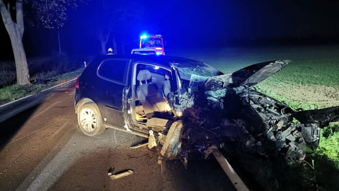 wypadek, Niemczyn fot. KP PSP Wągrowiec