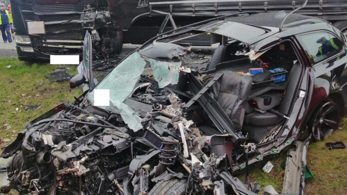wypadek na DK62 fot. KP PSP Nowy Dwór Mazowiecki