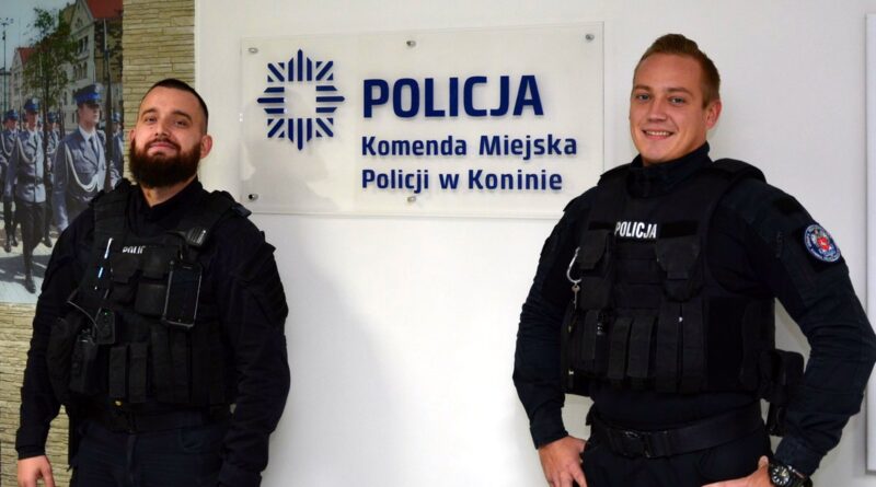 policjanci, którzy uratowali niedoszłego samobójcę fot. policja Konin