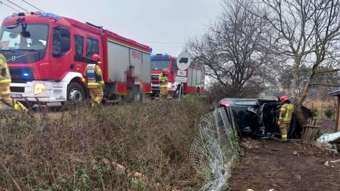 wypadek Chwaliszew fot. KP PSP Krotoszyn