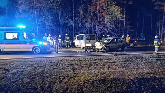 wypadek w Deniskach fot. KP PSP w Bielsku Podlaskim