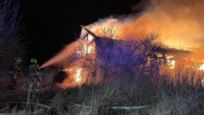 pożar, Owieczki fot. OSP Ryczywół