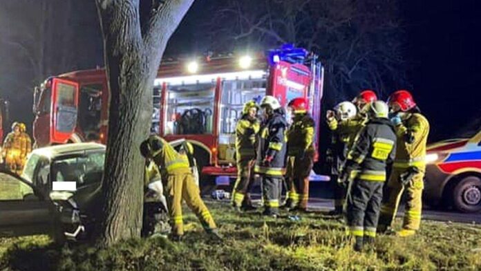wypadek fot. OSP KSRG Lwówek