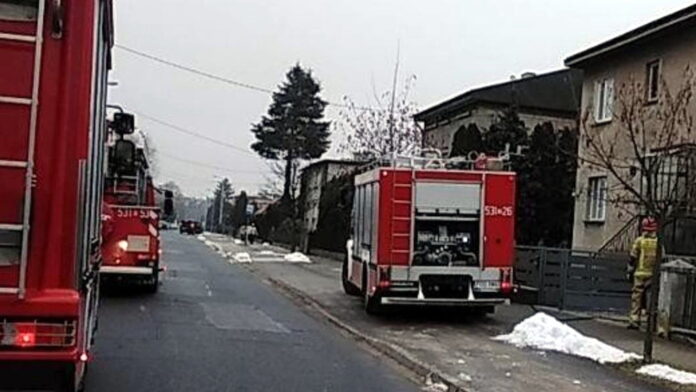 wybuch pieca fot. KP PSP Ostrów Wielkopolski