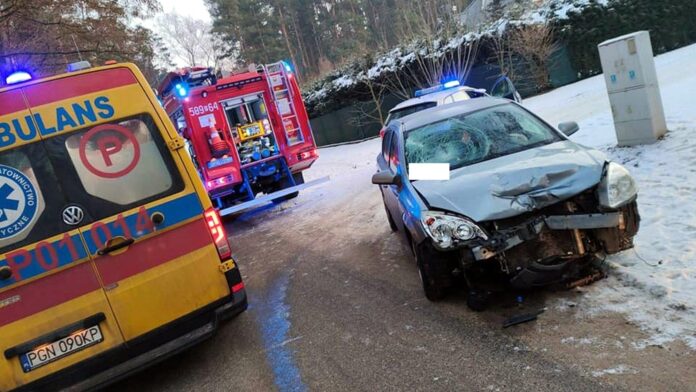 wypadek fot. OSP Powidz