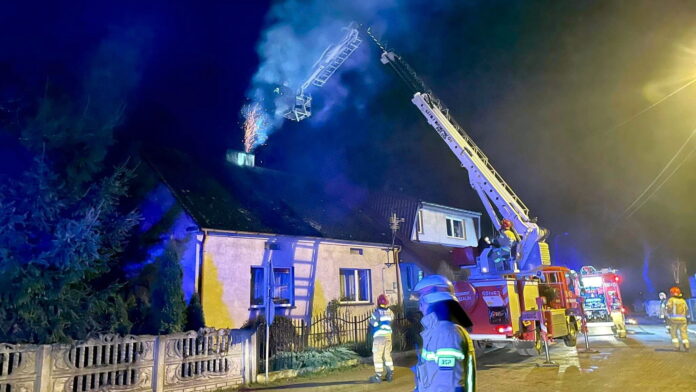 pożar sadzy fot. OSP Kosewo
